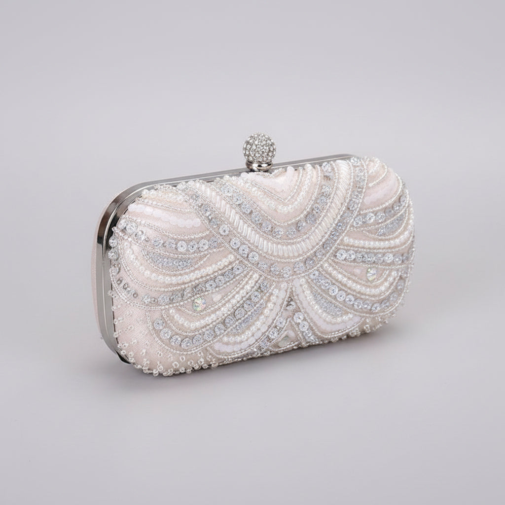 Elegant Pearl Embellished Clutch