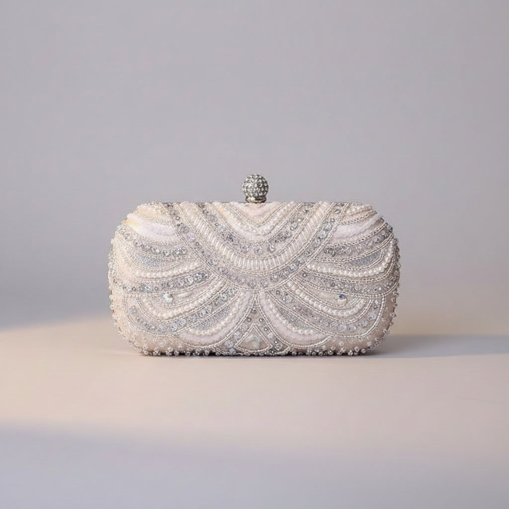 Elegant Pearl Embellished Clutch