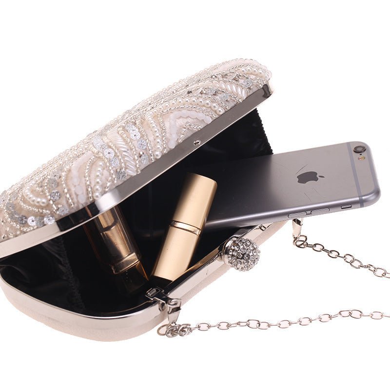 Elegant Pearl Embellished Clutch
