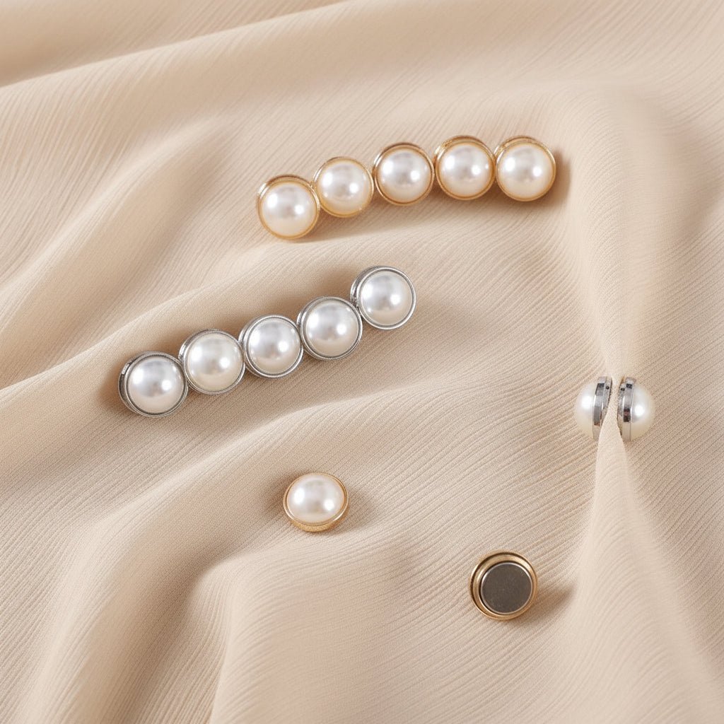 Pearl Magnetic Hijab Brooches — Set of 12