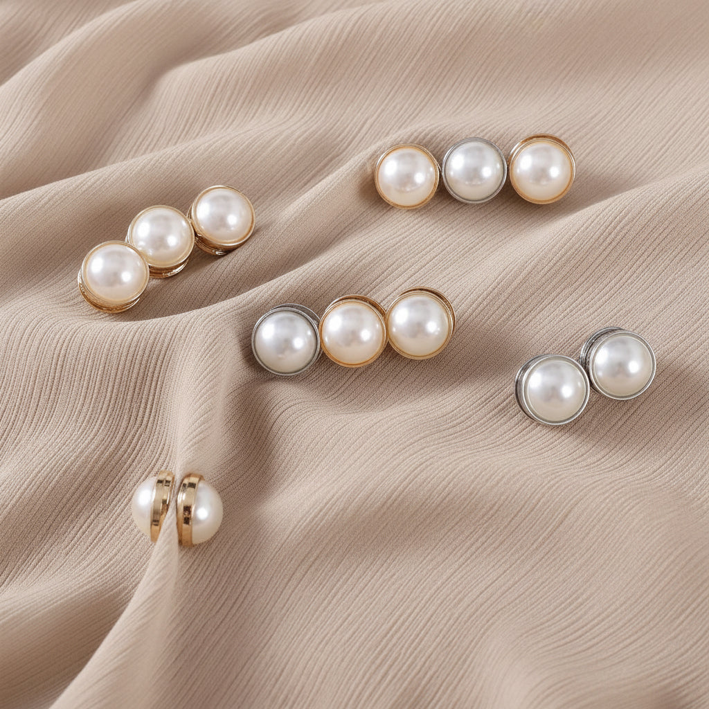 Pearl Magnetic Hijab Brooches — Set of 12