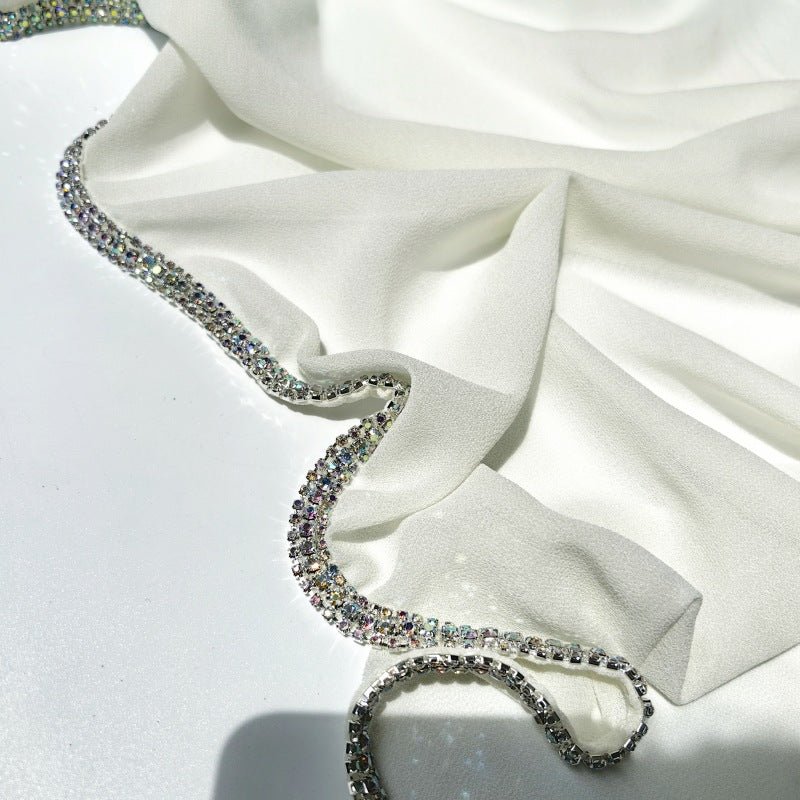 Diamond-Trimmed Chiffon Hijab