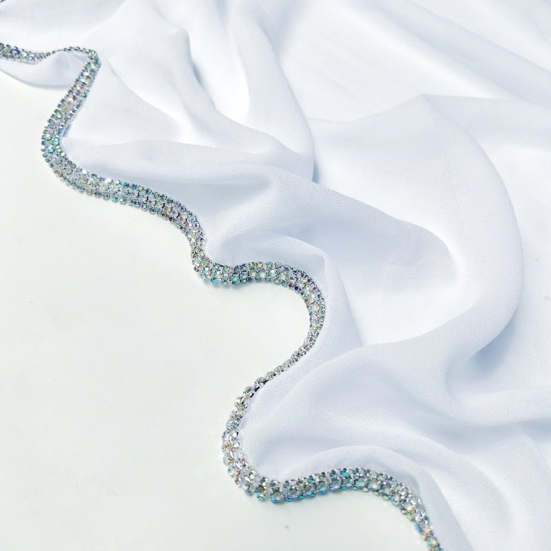Diamond-Trimmed Chiffon Hijab