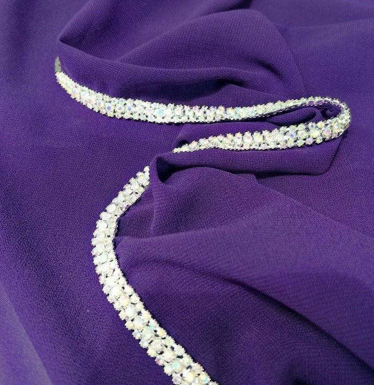 Diamond-Trimmed Chiffon Hijab