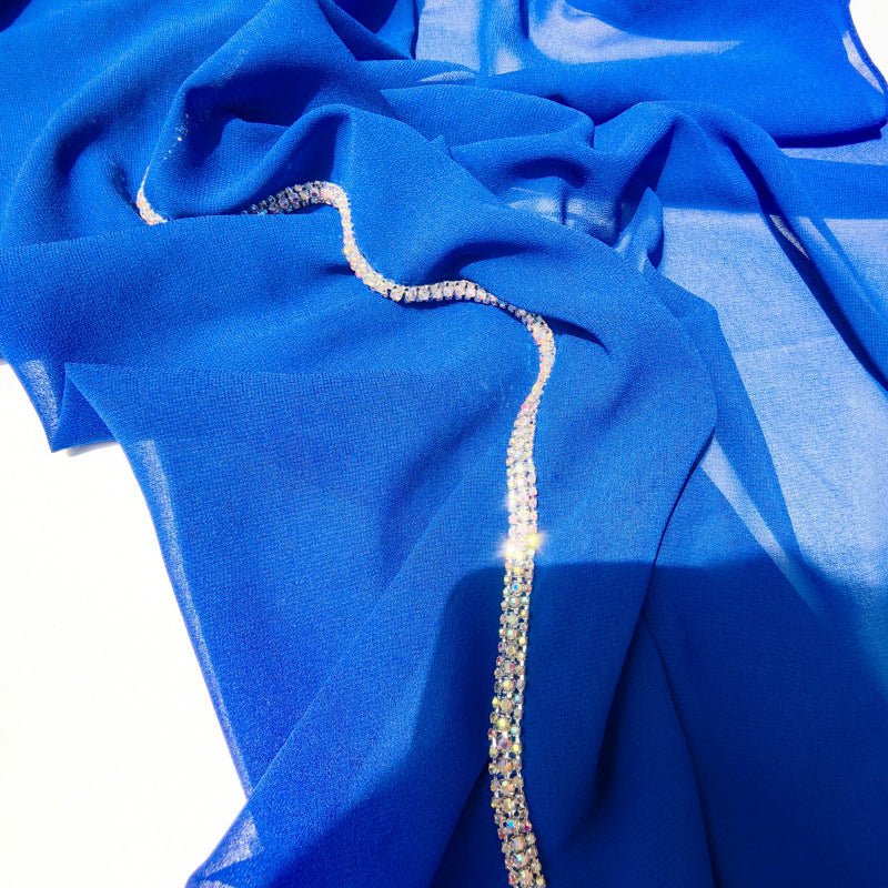 Diamond-Trimmed Chiffon Hijab