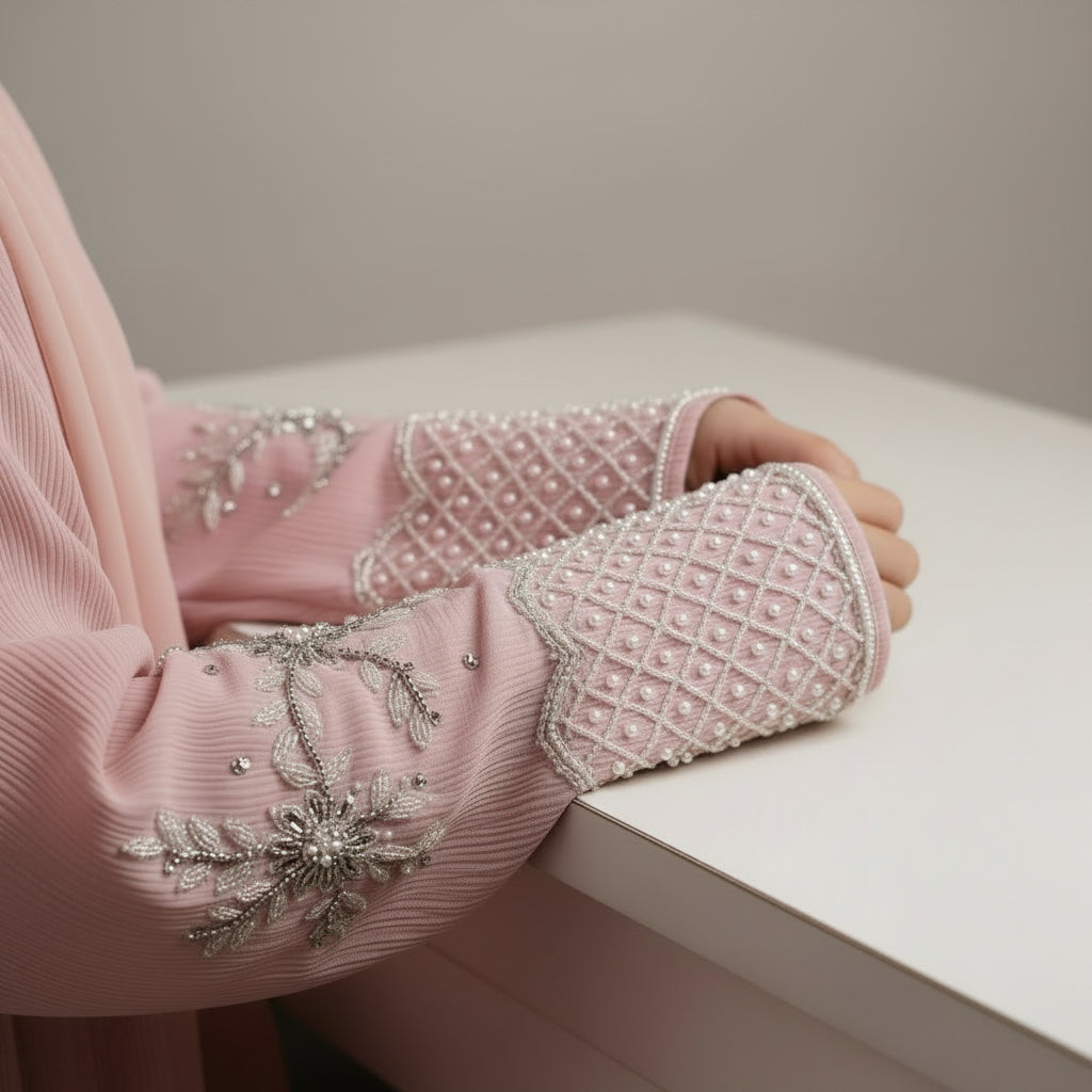 Handwork Blush Pearl abaya